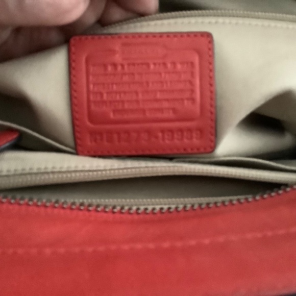 Coach Legacy Haley Red Leather and Leopard Print Cloth Trim Satchel With Tassel - Picture 9 of 12